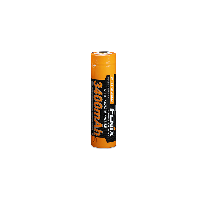 04 Акумулятор 18650 Fenix (3400 mAh) micro usb зарядка - Зображення 1