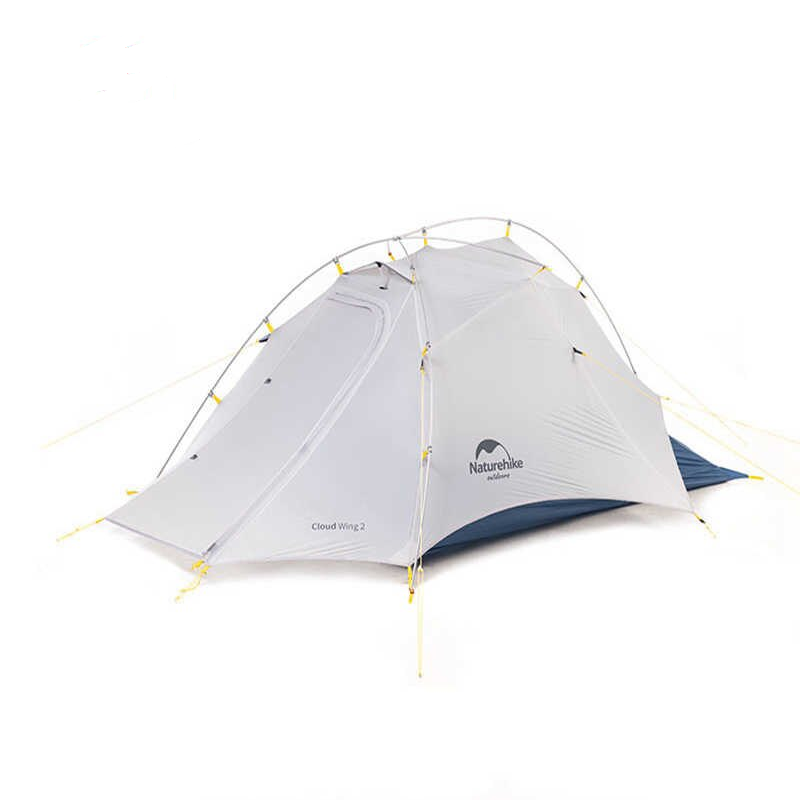 1 Намет надлегкий двомісний з футпринтом Naturehike Cloud Up Wing NH19ZP083, 15D, сіро-голубий - Зображення 1
