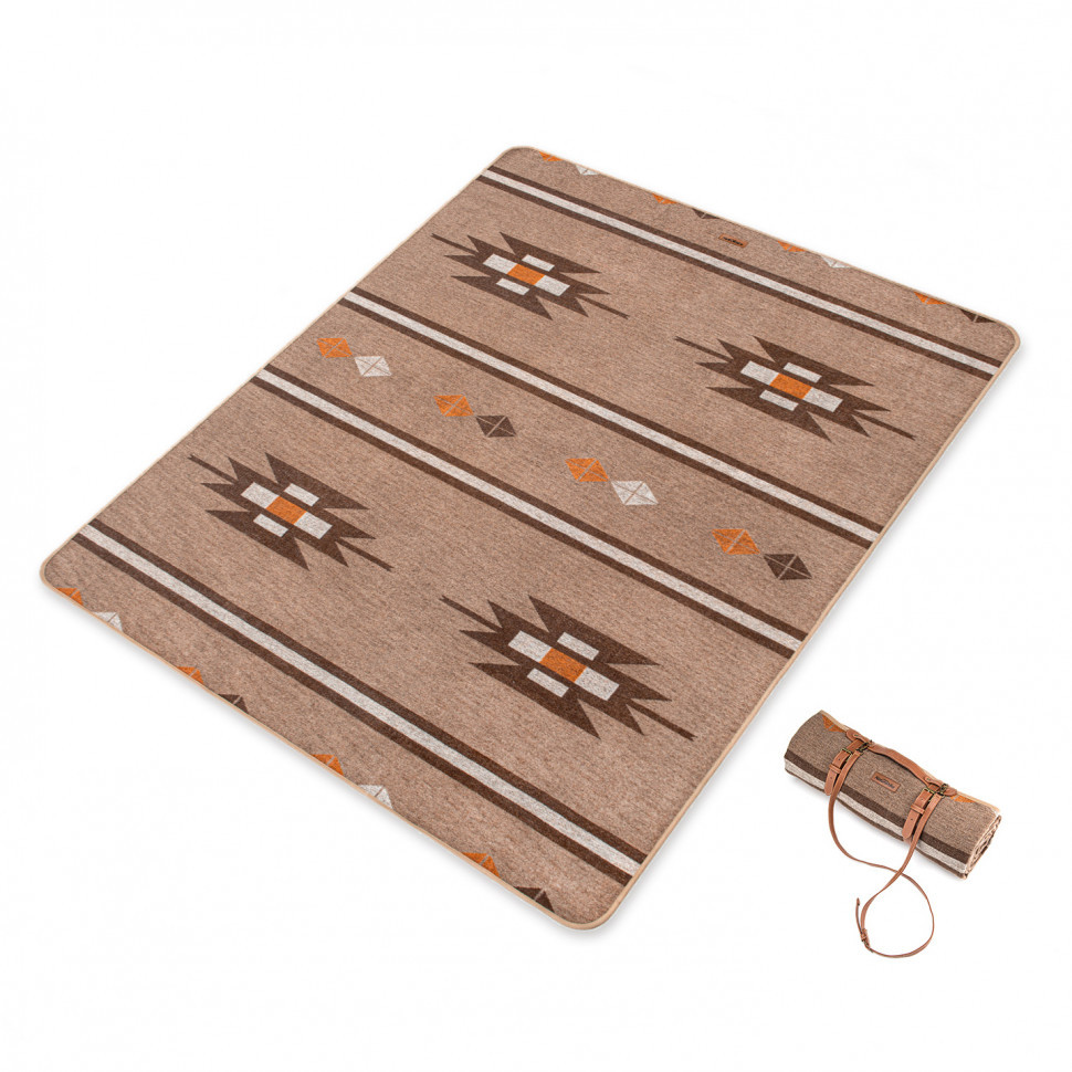 1 Ковдра Naturehike Geometric pattern wool NH20FS036, поліестр/вовна, коричневий - Зображення 1
