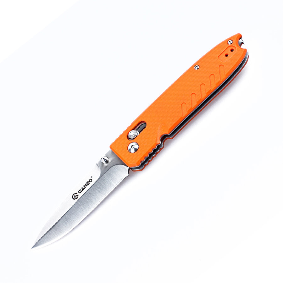 13554.900x0 Ніж складаний туристичний Ganzo G746-1 ( 8.5 см) 440С / G10 помаранчевий - Зображення 1