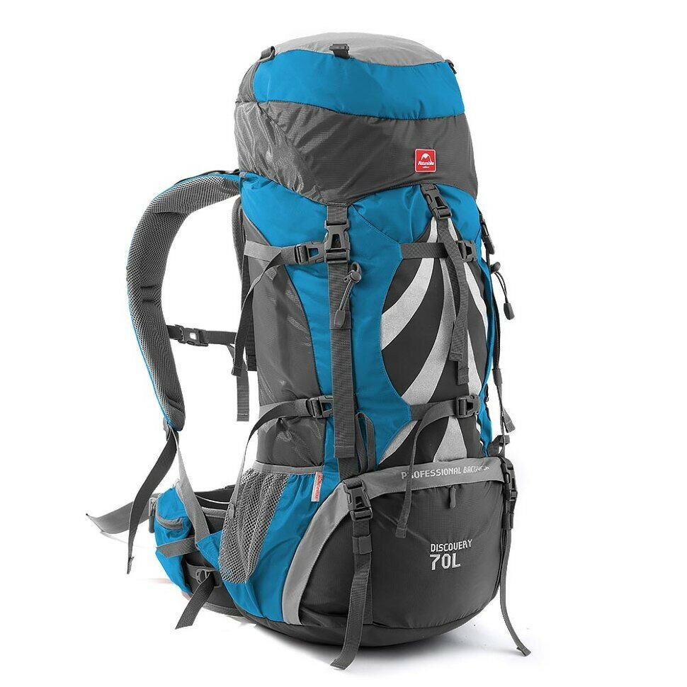 137091.970 Рюкзак туристичний Naturehike NH70B070-B, 70 л + 5 л, блакитний - Зображення 1
