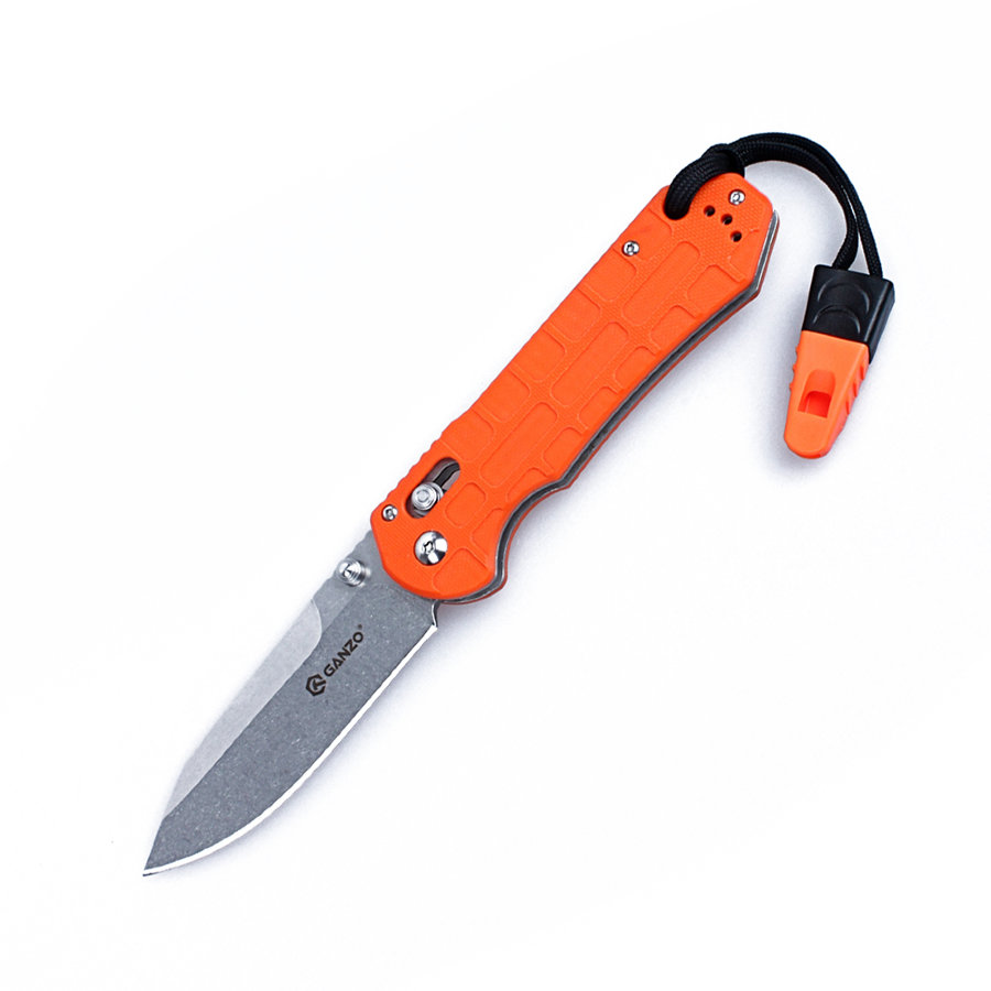 13916.900x0 Ніж складаний туристичний Ganzo G7452P-WS ( 9 см) 440С / G10 помаранчевий текстурований - Зображення 1