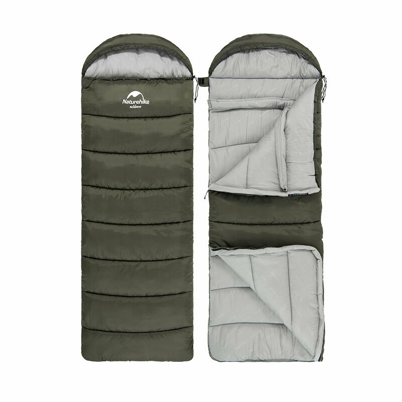 141392.970 Спальник з капюшоном Naturehike U350 NH20MSD07, (1°C), правий, зелений - Зображення 1