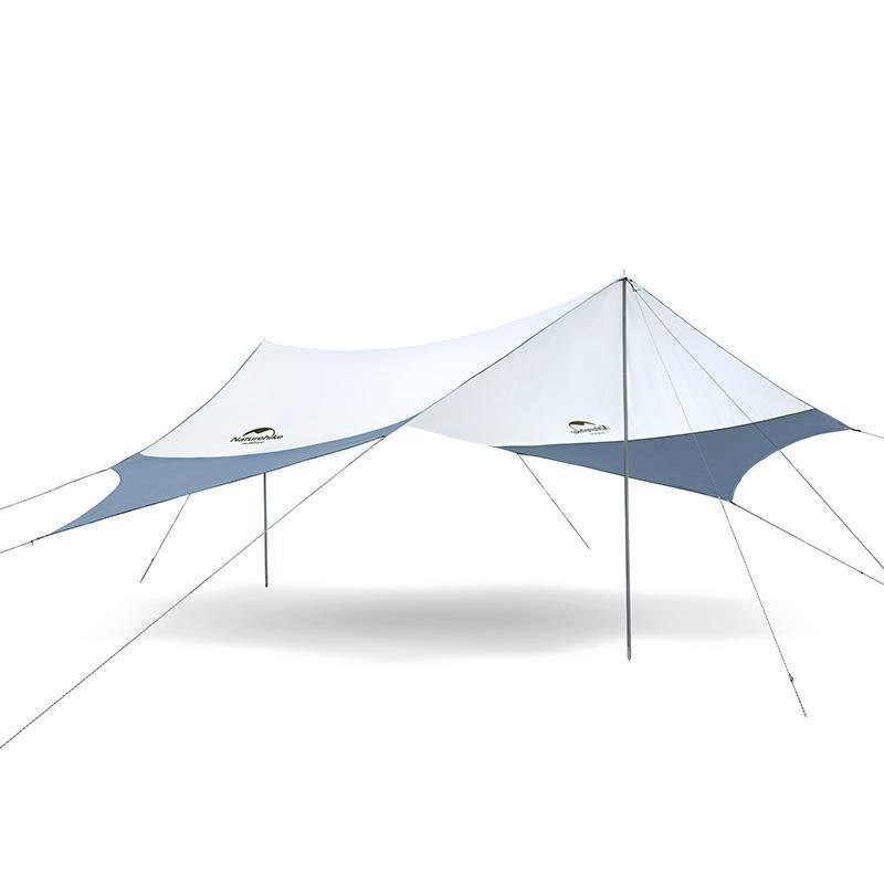 148876.970 Тент для кемпінгу Naturehike Hexagon NH16T013-S, 150D / Silver Coated, 520*460 см, сіро-блакитний (з двома стійками) - Зображення 1
