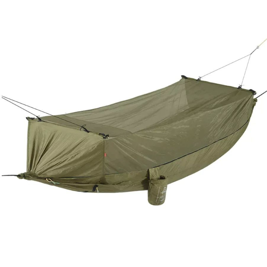 258795.970 Гамак одномісний з москітною сіткою Naturehike NH22DC004, 210T polyester, темно-зелений - Зображення 1