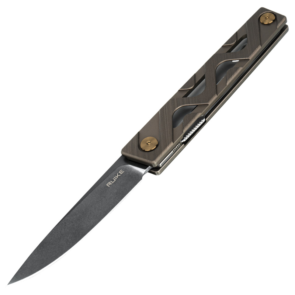 316320.970 Ніж складаний туристичний Ruike P878-AK, (8.7 см) 14C28N / 6063Aluminum сірий - Зображення 1