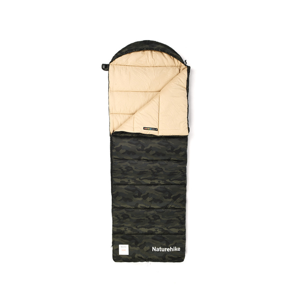 338782.970 Спальний мішок з капюшоном Naturehike M320 CNK2350WS023, зелений камуфляж, правий - Зображення 1