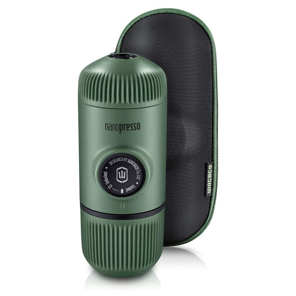 341048.970 Портативна еспресо-кавоварка Wacaco Nanopresso зелена з чохлом, механічна, для меленої кави - Зображення 1