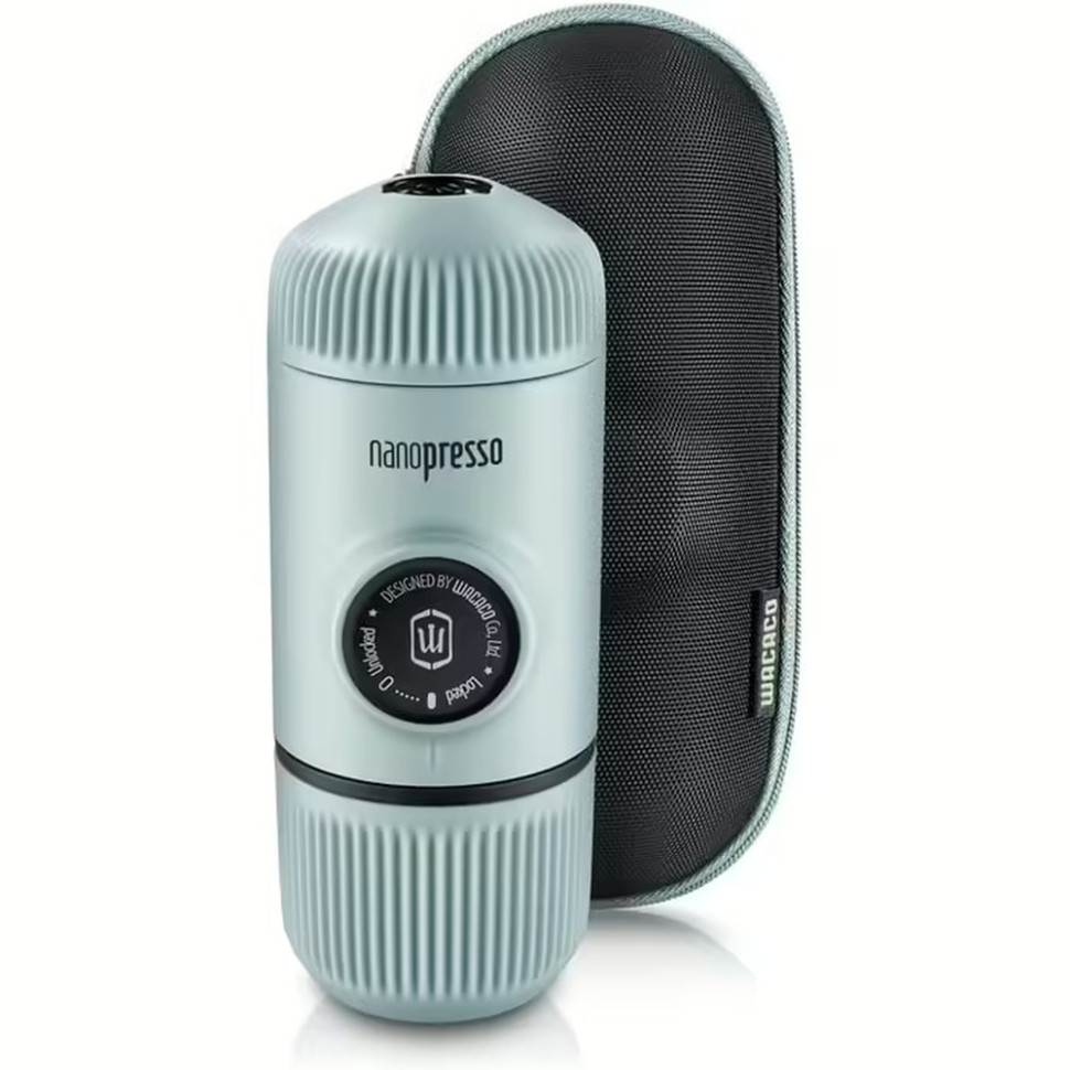 341218.970 Портативна еспресо-кавоварка Wacaco Nanopresso блакитна з чохлом, механічна, для меленої кави - Зображення 1