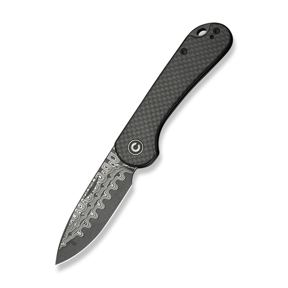 357768.970 Ніж складаний кишеньковий Civivi Elementum Slip Joint, (7.5 см) Damascus / Carbon Fiber сірий - Зображення 1