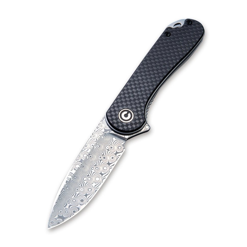 365338.970 Ніж складаний кишеньковий Civivi Elementum, (7.5 см) Damascus / Carbon Fiber & G10 - Зображення 1