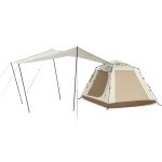 Намет тримісний автоматичний із тентом Naturehike Ango Picnic CNK2450WS021, коричневий