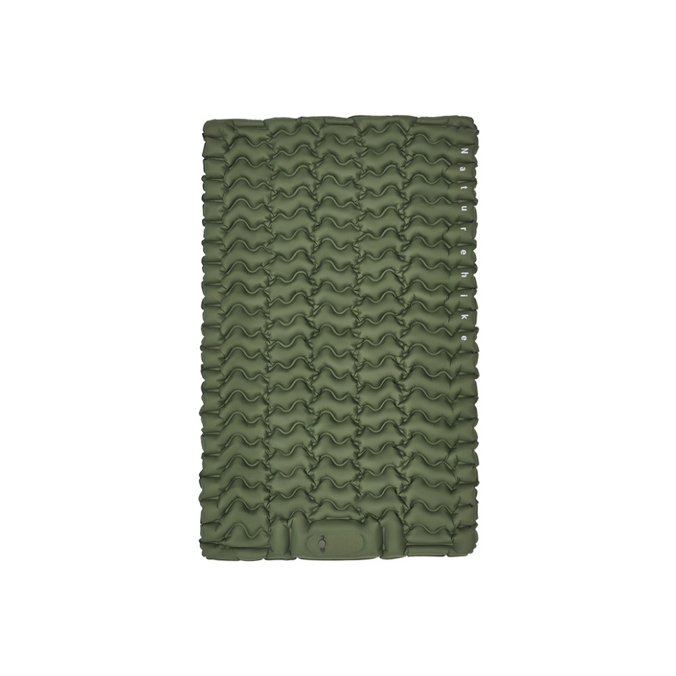 370442.970 Матрац туристичний надувний двомісний Naturehike CNK2550WS019, 200х125х6.5 см, зелений із вбудованою помпою для надування - Зображення 1