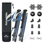 Комплект із п'ятисекційних складаних трекінгових палиць Naturehike CNK2450DS013 Gale Pro, 115-135 см, 2 шт, сині
