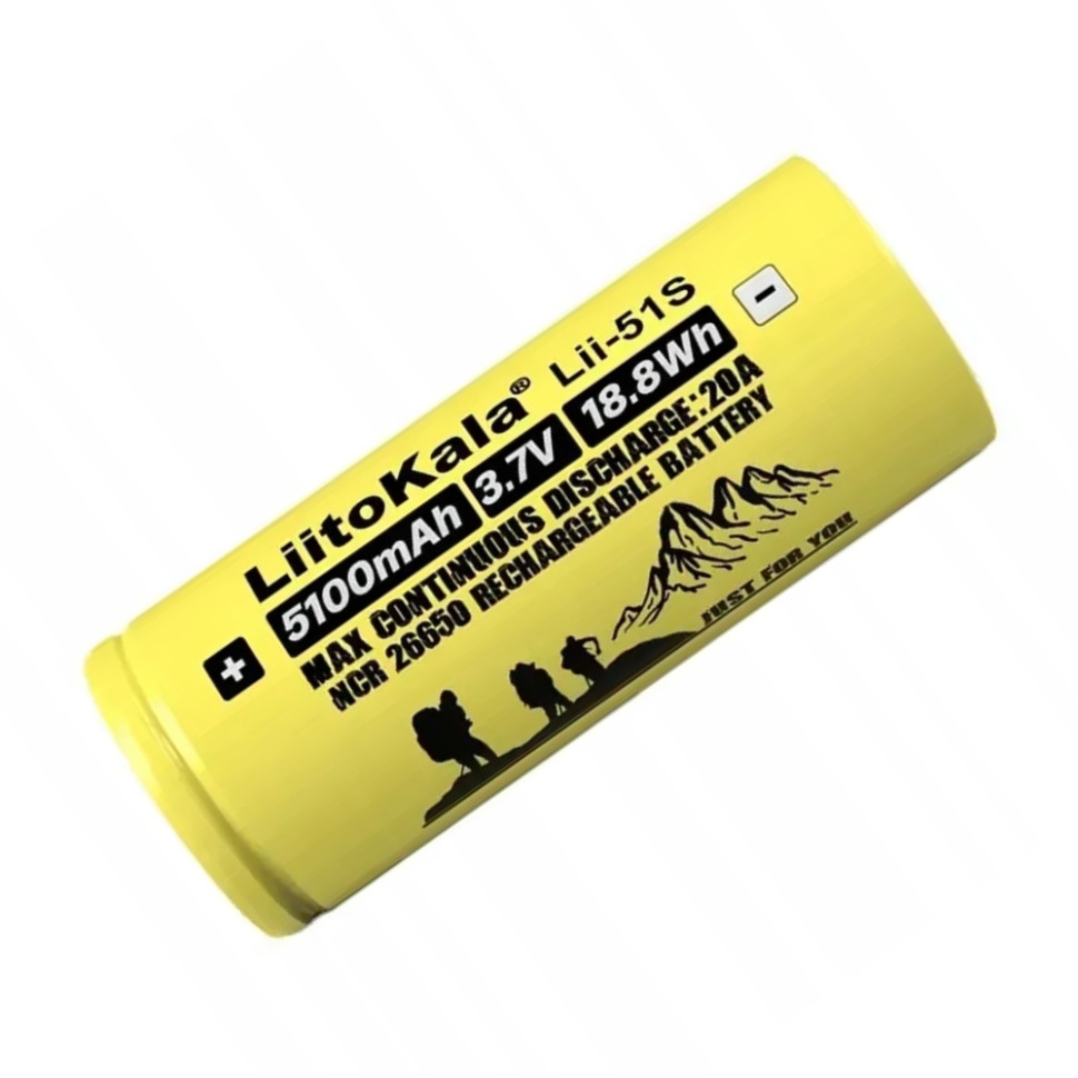 405248.970 Акумулятор Liitokala Lii-51S-PCB 5100 mAh 20A 26650 Li-ion - Зображення 1