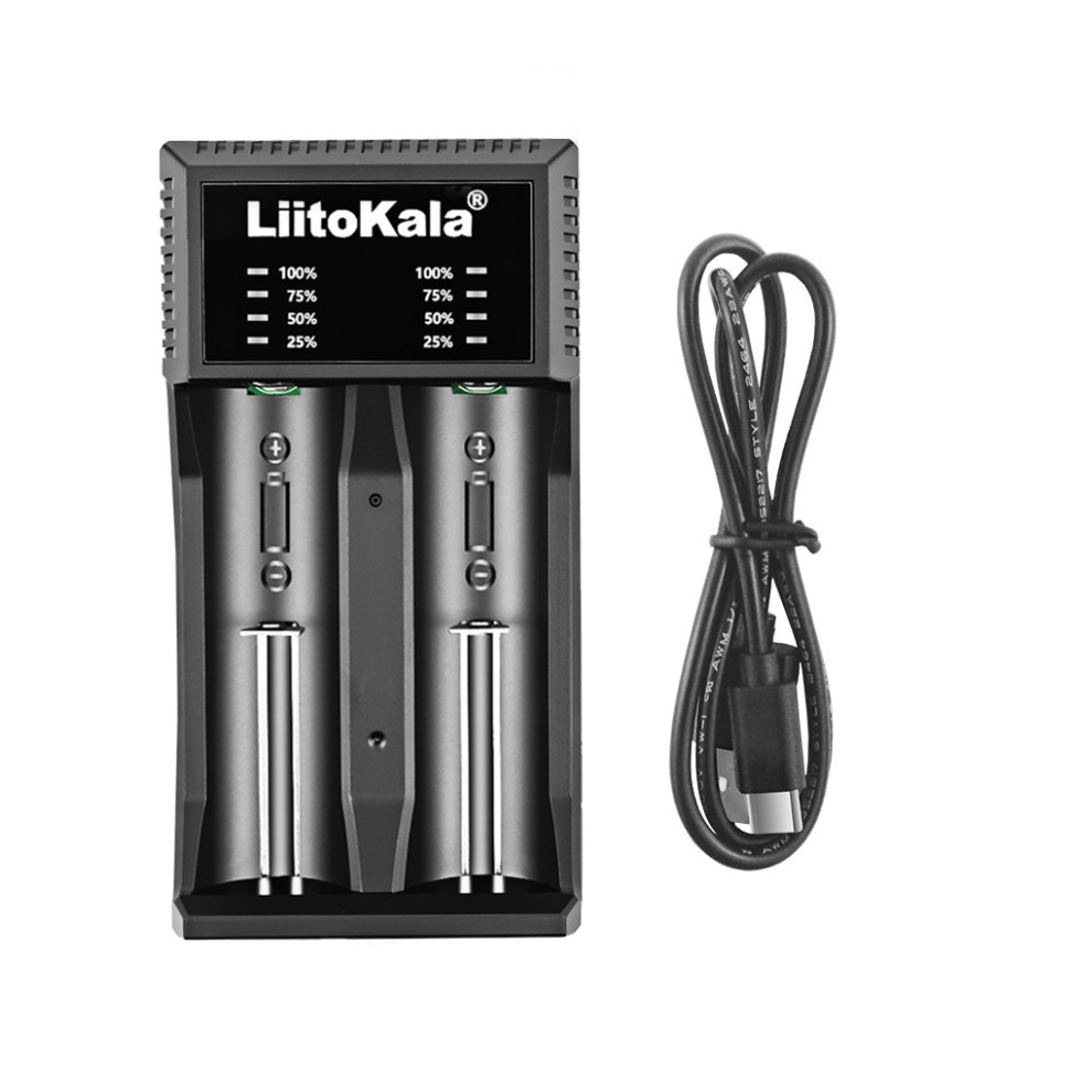 405308.970 Зарядний пристрій Liitokala Lii-C2, Ni-Mh/Li-ion/Li-Fe, Micro USB, LED - Зображення 1