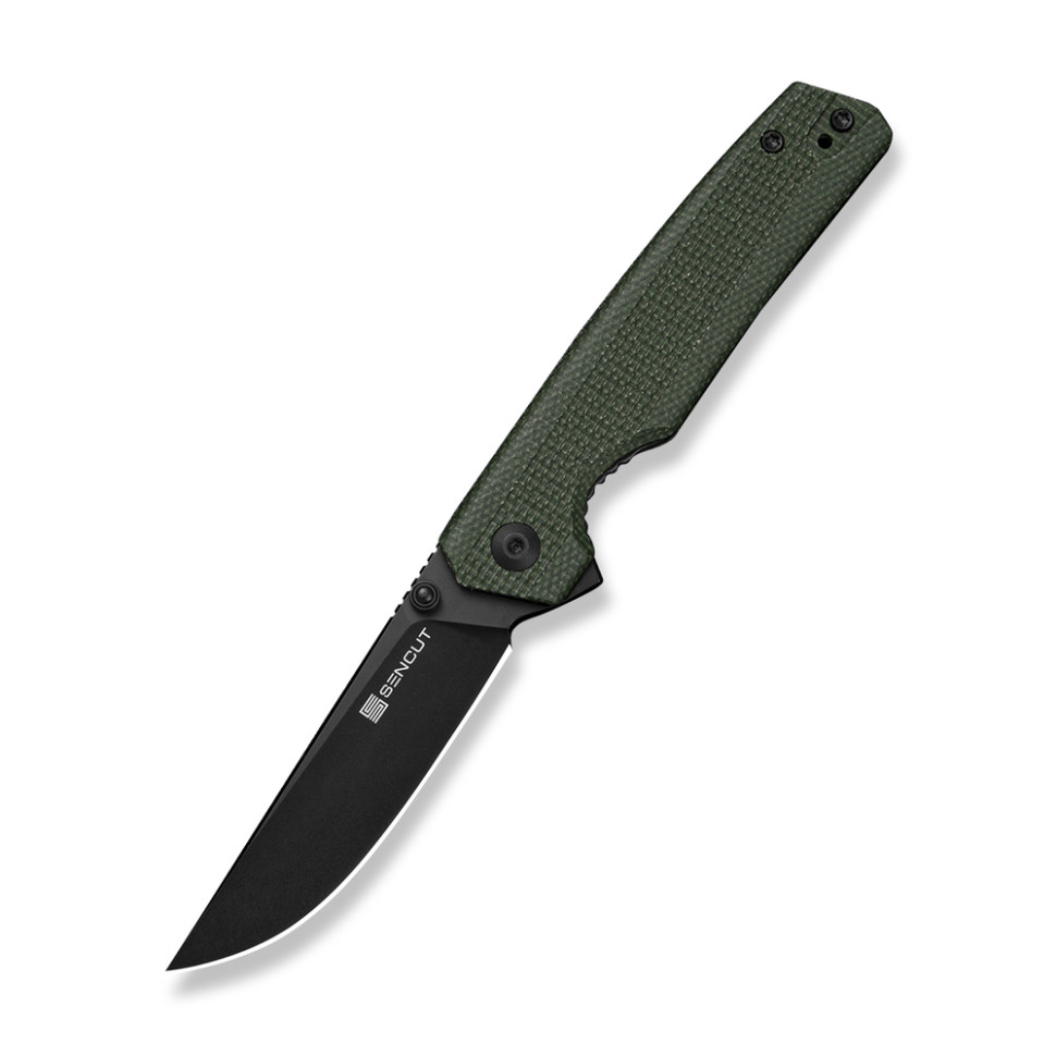 410210.970 Ніж складаний кишеньковий Sencut Stria, (7,9 см) D2 / Micarta зелений - Зображення 1