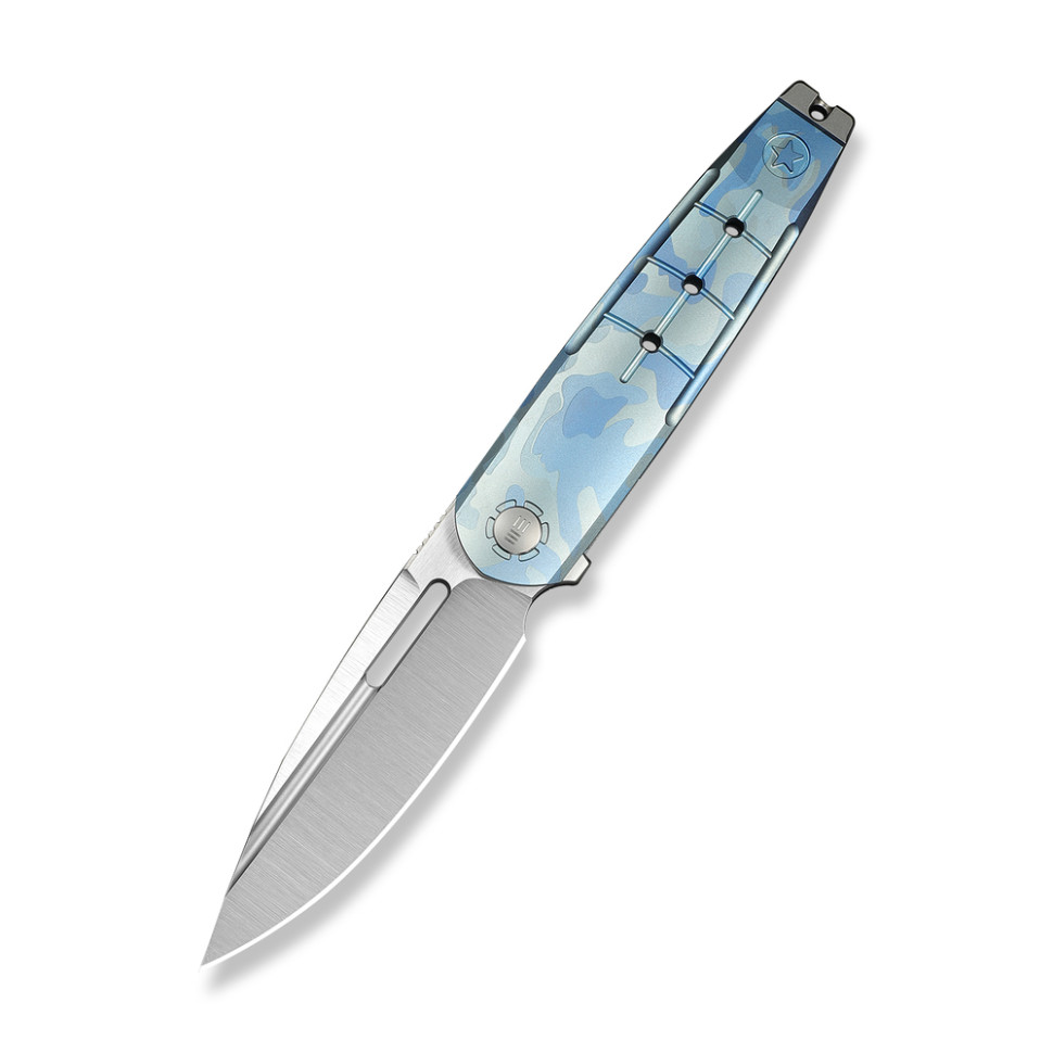 412617.970 Ніж складаний туристичний Weknife Hull (9.9 см) Bohler M390 / Titanium синій - Зображення 1