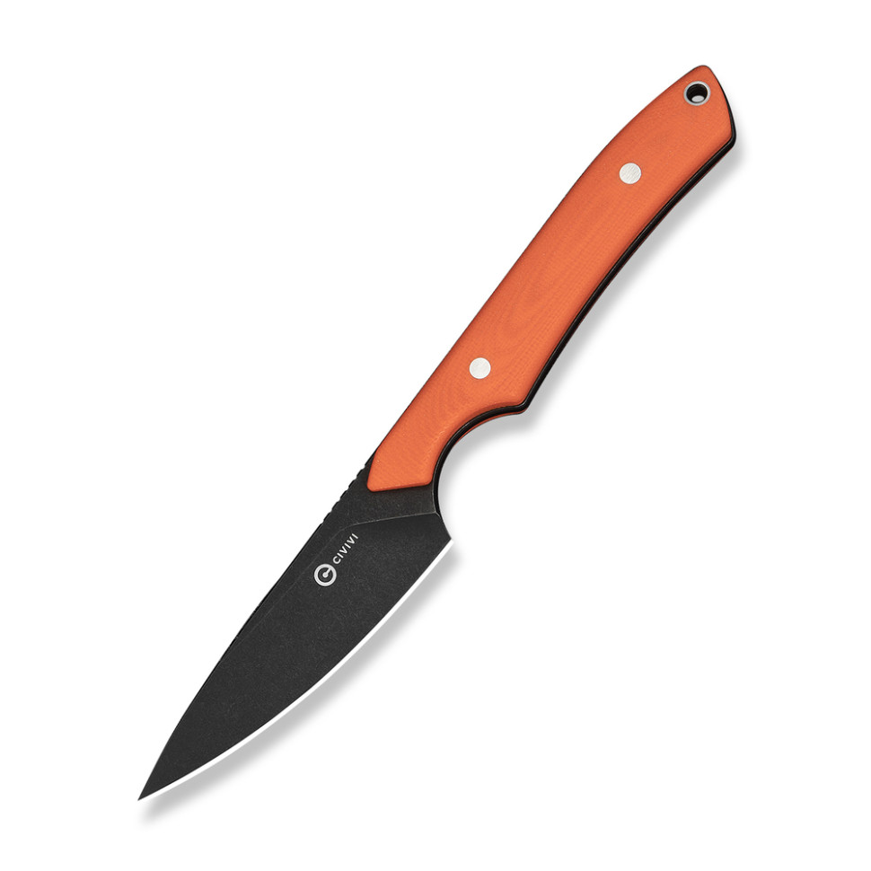 412787.970 Ніж фіксований кишеньковий Civivi High Grass Field Knife (7,4 см) 14C28N / G10 помаранчевий з чохлом - Зображення 1
