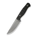 Ніж фіксований туристичний Weknife Notchline, (8.7 см) CPM S35VN /Carbon Fiber чорний з чохлом