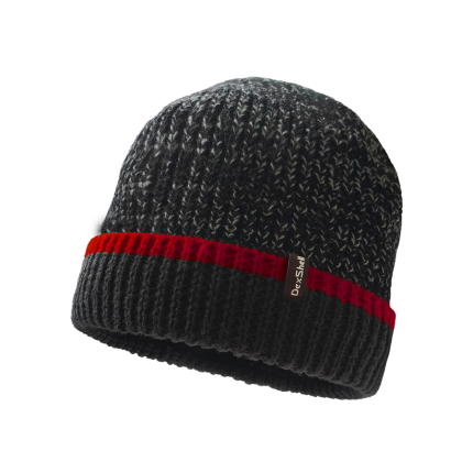 Шапка водонепроникна Dexshell, р-р L/XL (58-60 см), з червоною смужкою