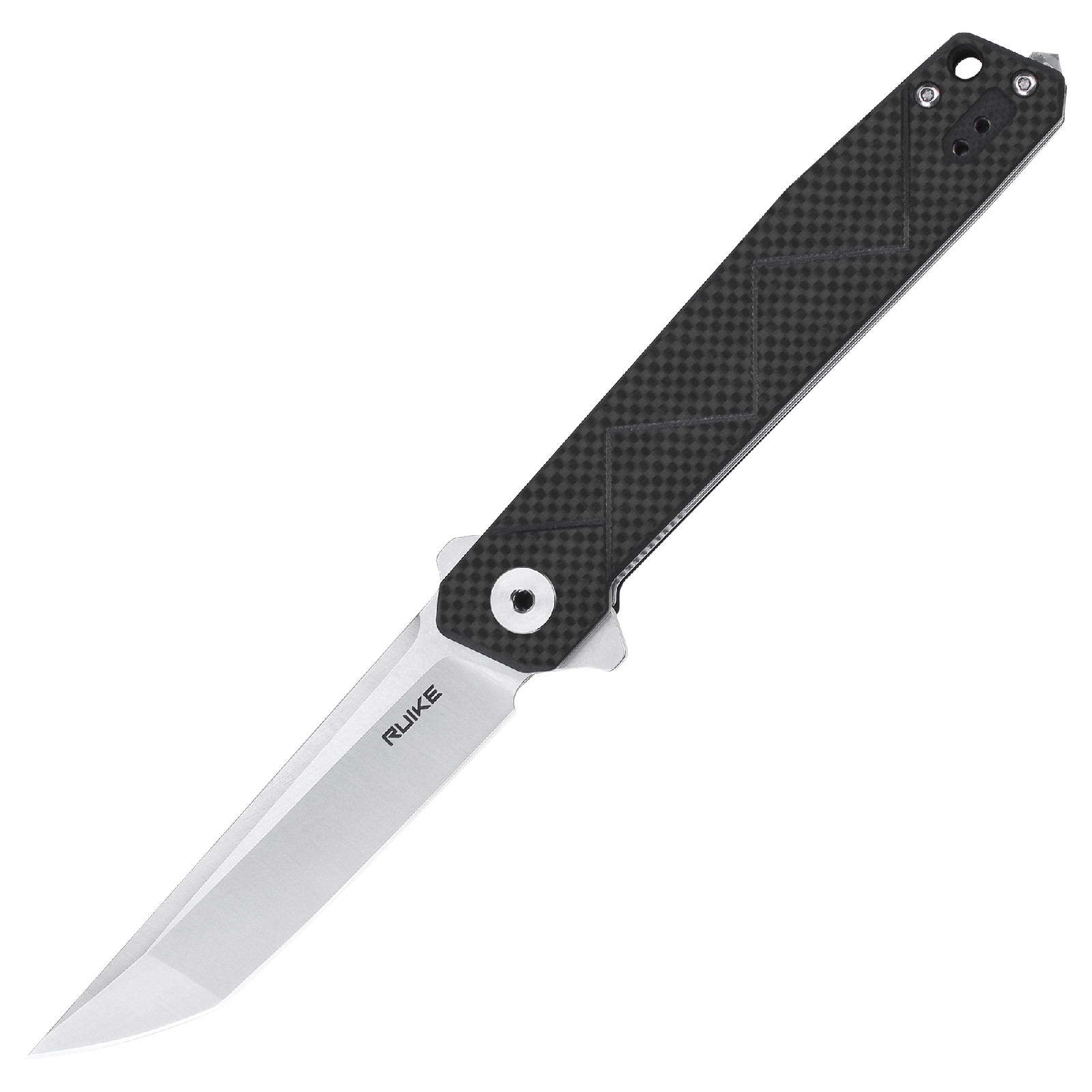 67343 Ніж складаний туристичний Ruike P127-CB, (9.1 см) 14C28N / G10 + carbon fiber чорний - Зображення 1