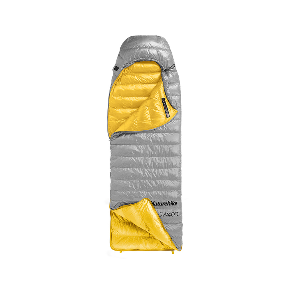 800-1 Спальник з натуральним пухом Naturehike CW400 NH18C400-D, p-р L, жовто-сірий - Зображення 1