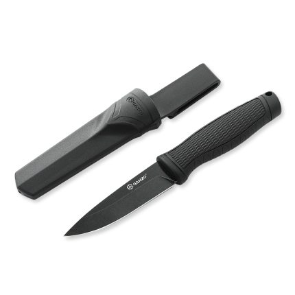 Ніж фіксований туристичний Ganzo G806BW (9.8 см) 8Cr14 / PP+TPR чорний з чохлом