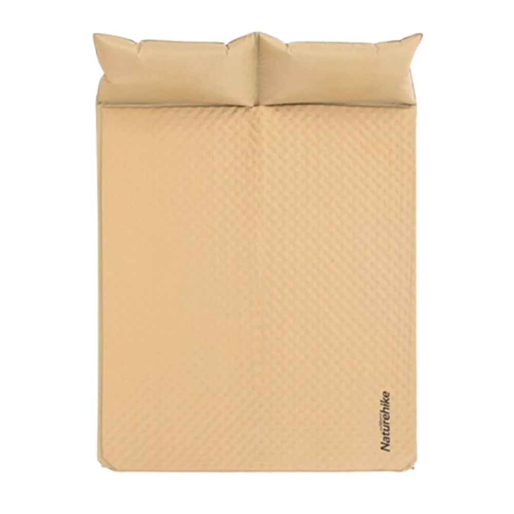 matelas-double-automatique-auto Килимок самонадувний двомісний з подушкою Naturehike NH18Q010-D, 25 мм, бежевий - Зображення 1