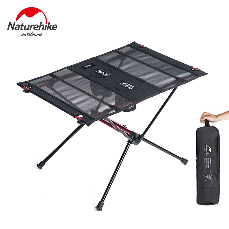 naturehike-lightweight-collapsible-aluminum-portable-roll-up-outdoor-folding-camping-table-patio-metal-foldable-picnic-table_result Розкладний стіл полегшений Naturehike NH19Z027-Z, сітка/ алюміній, чорний - Зображення 1