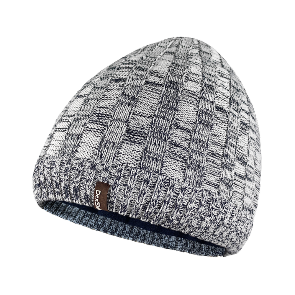 www.dexshell111 Водонепроникна шапка Dexshell Heathered Rib Knit Beanie, onesize (56-58 см), біло-сіра - Зображення 1